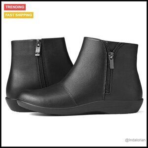 Ankle Boots Flat Booties Casual Chic Comfortable Walking Shoes Side Zipper